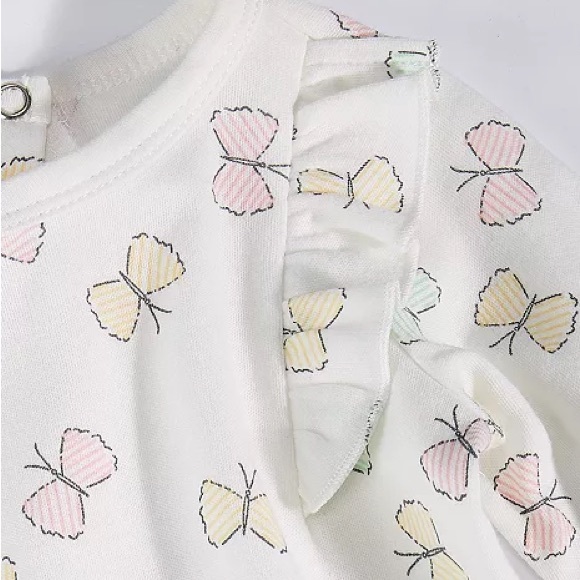 First Impressions Baby Girls Butterfly Footed Coverall and Headband, 2 Piece Set - Picture 2 of 7